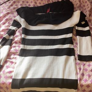 a black and white dress